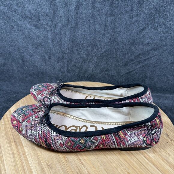 Sam Edelman Size 8 M Felicia Embroidered Aztec Ballet Flat Preppy Classic - Picture 3 of 6
